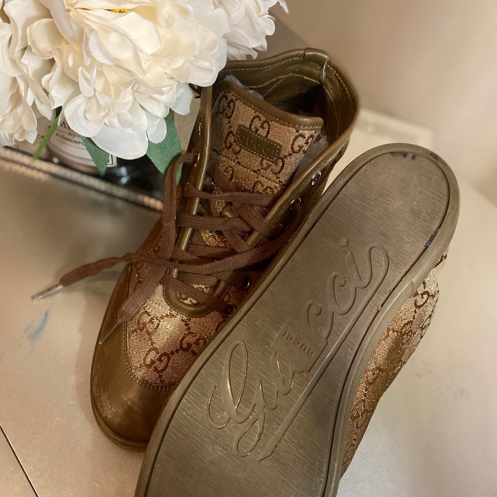 GUCCI Monogram Lauren High Top Sneakers - Picture 5 of 5